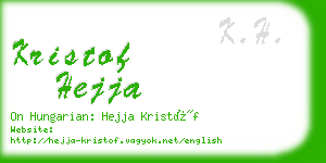 kristof hejja business card